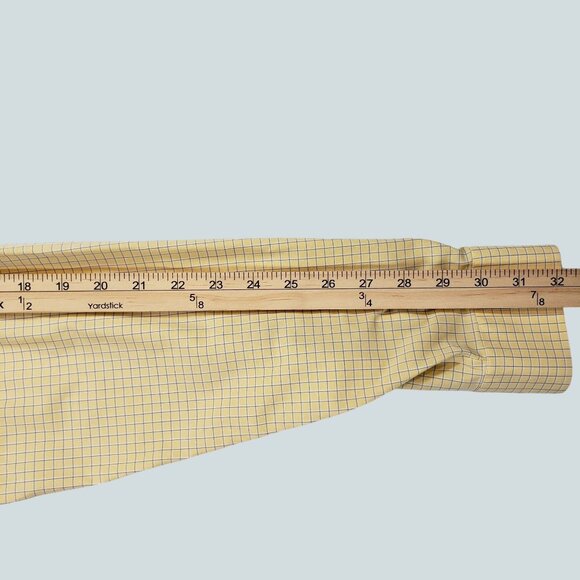 Brooks Brothers 1818 Men's Dress Shirt Yellow Check Button Down  Size 16-35 - Picture 9 of 14